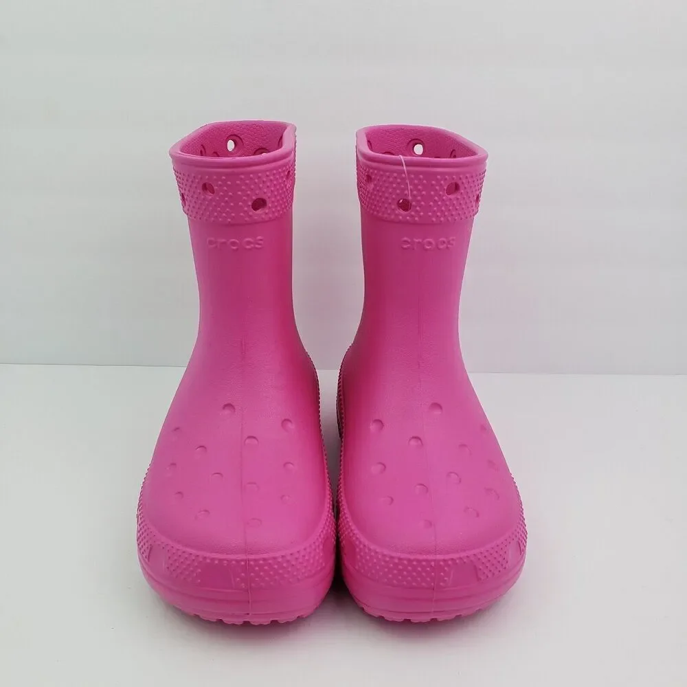 Crocs Classic Boot Girls Sz 3Y Pink Pull On Comfort Boots Shoes 208544-6UB